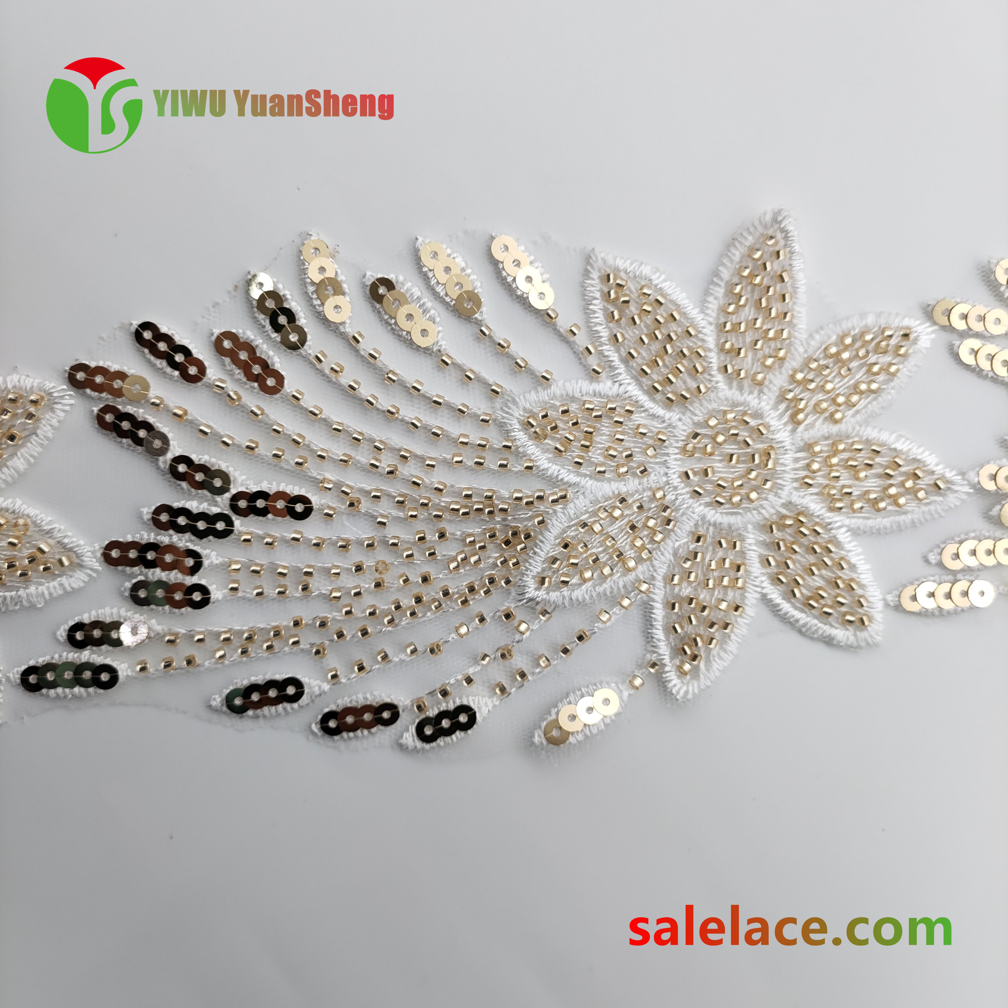 Glass bead mesh lace YS4282#