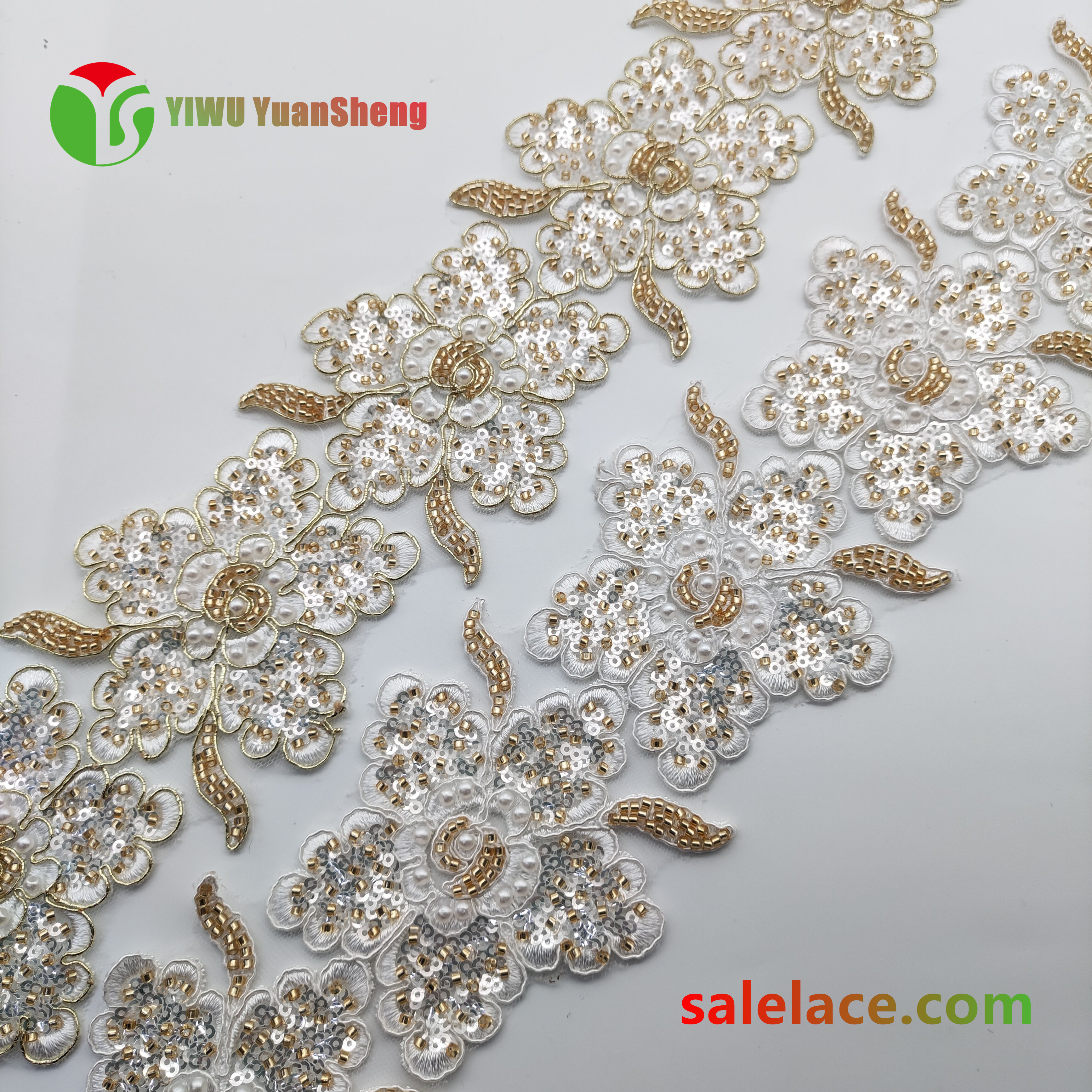 Glass bead mesh lace YS4283#