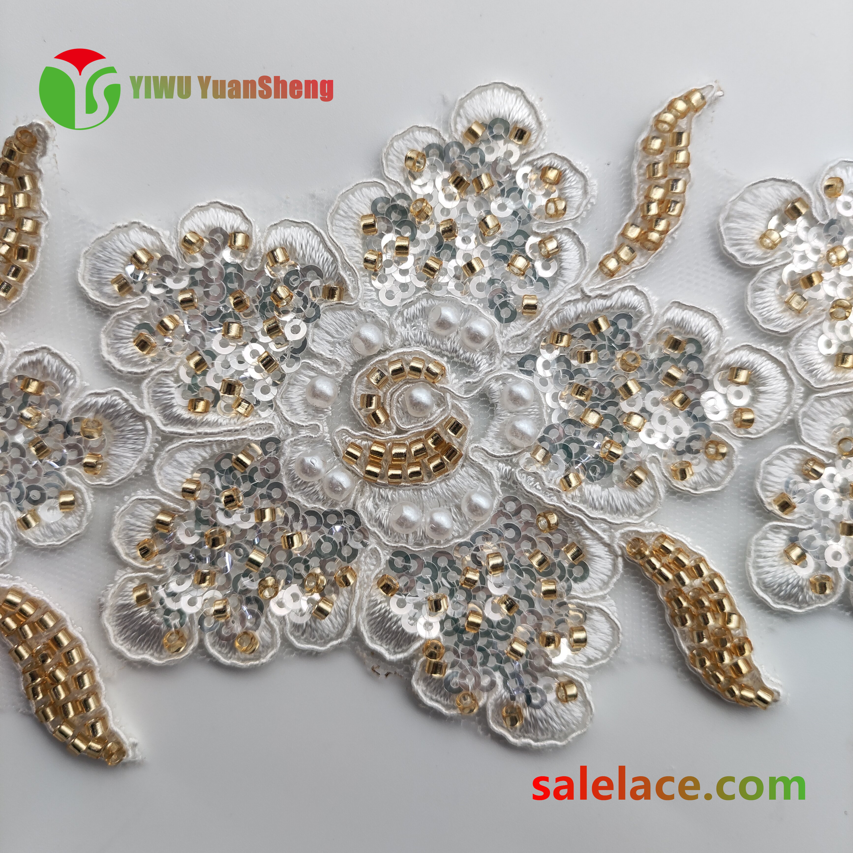 Glass bead mesh lace YS4283#