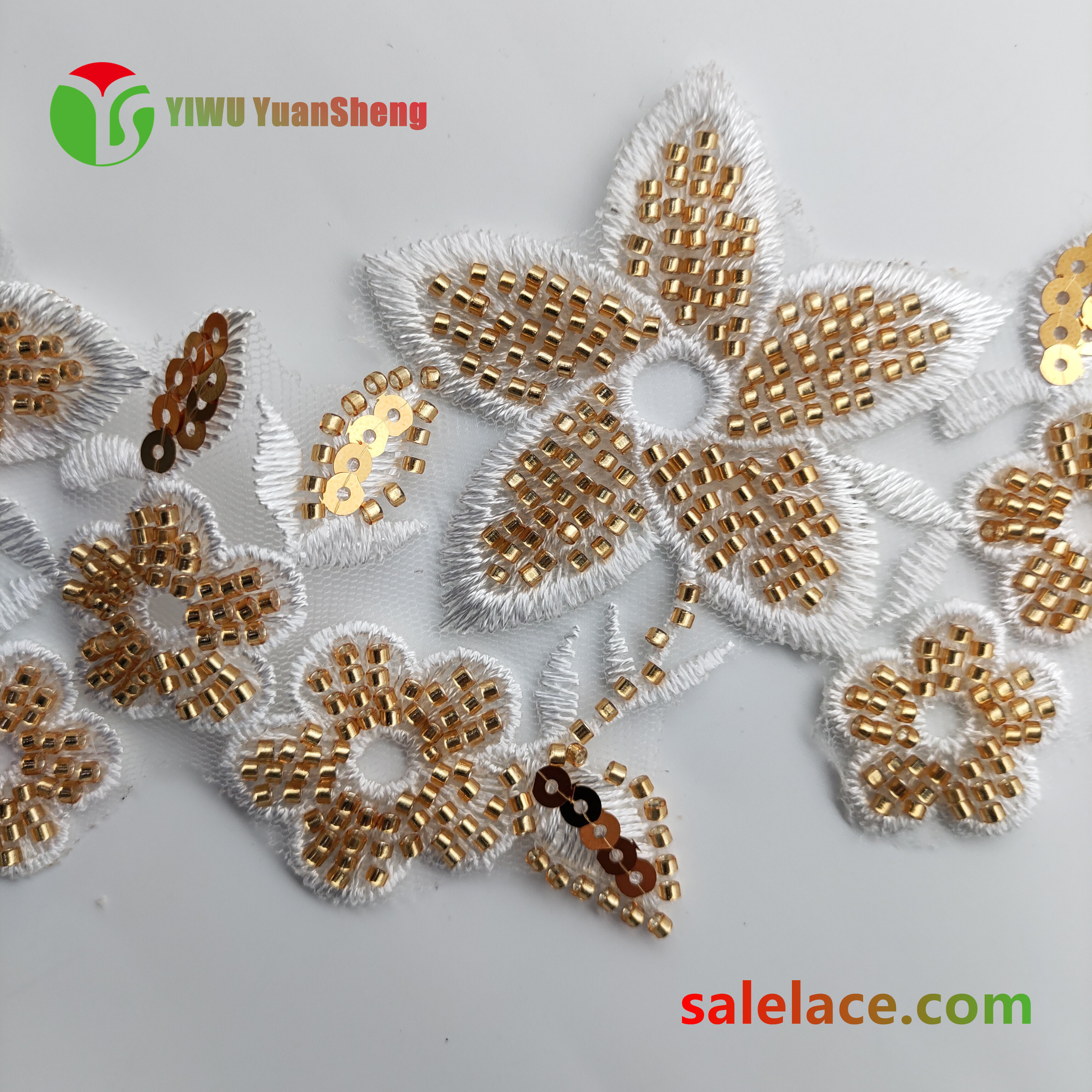 Glass bead mesh lace YS4284#