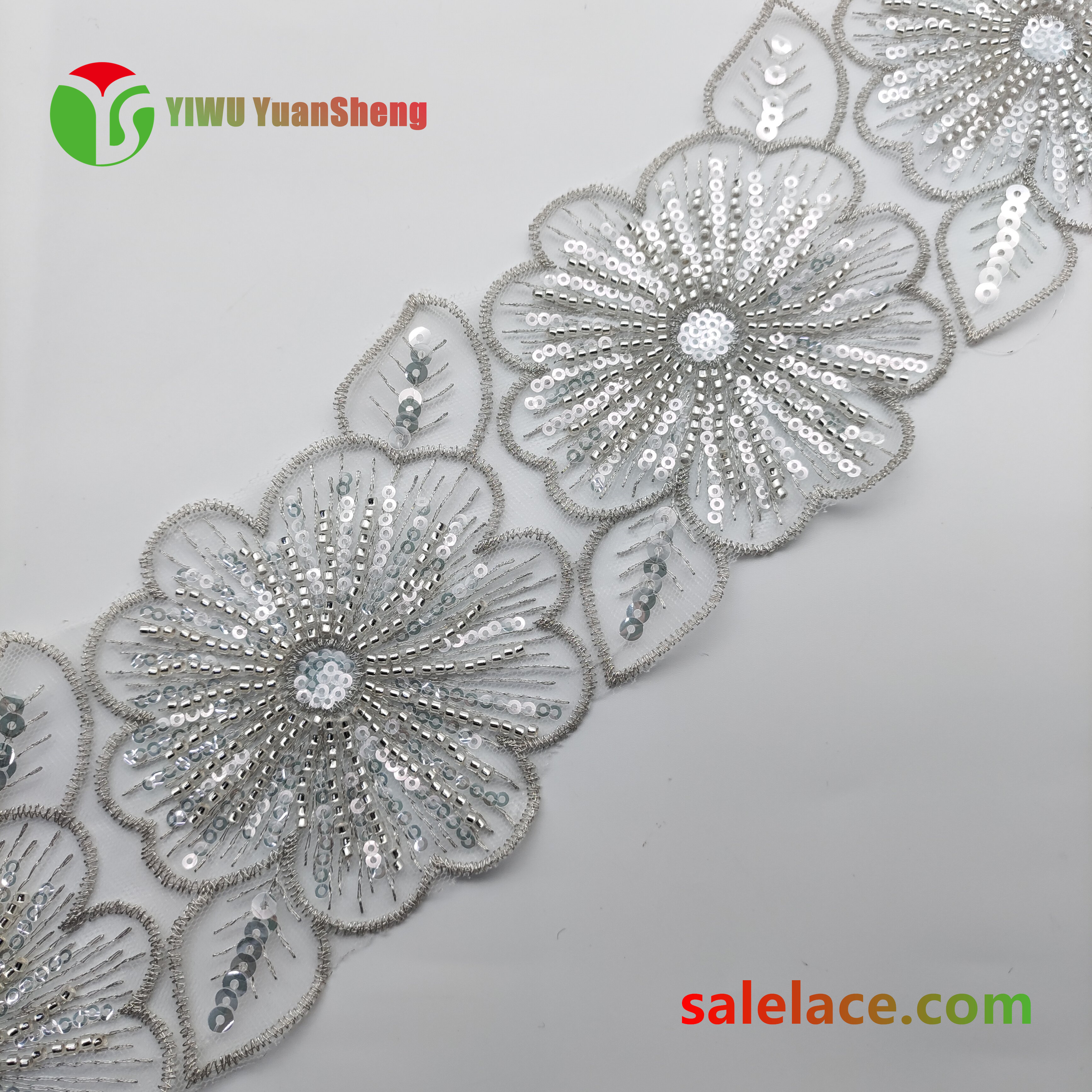 Glass bead mesh lace YS4287#