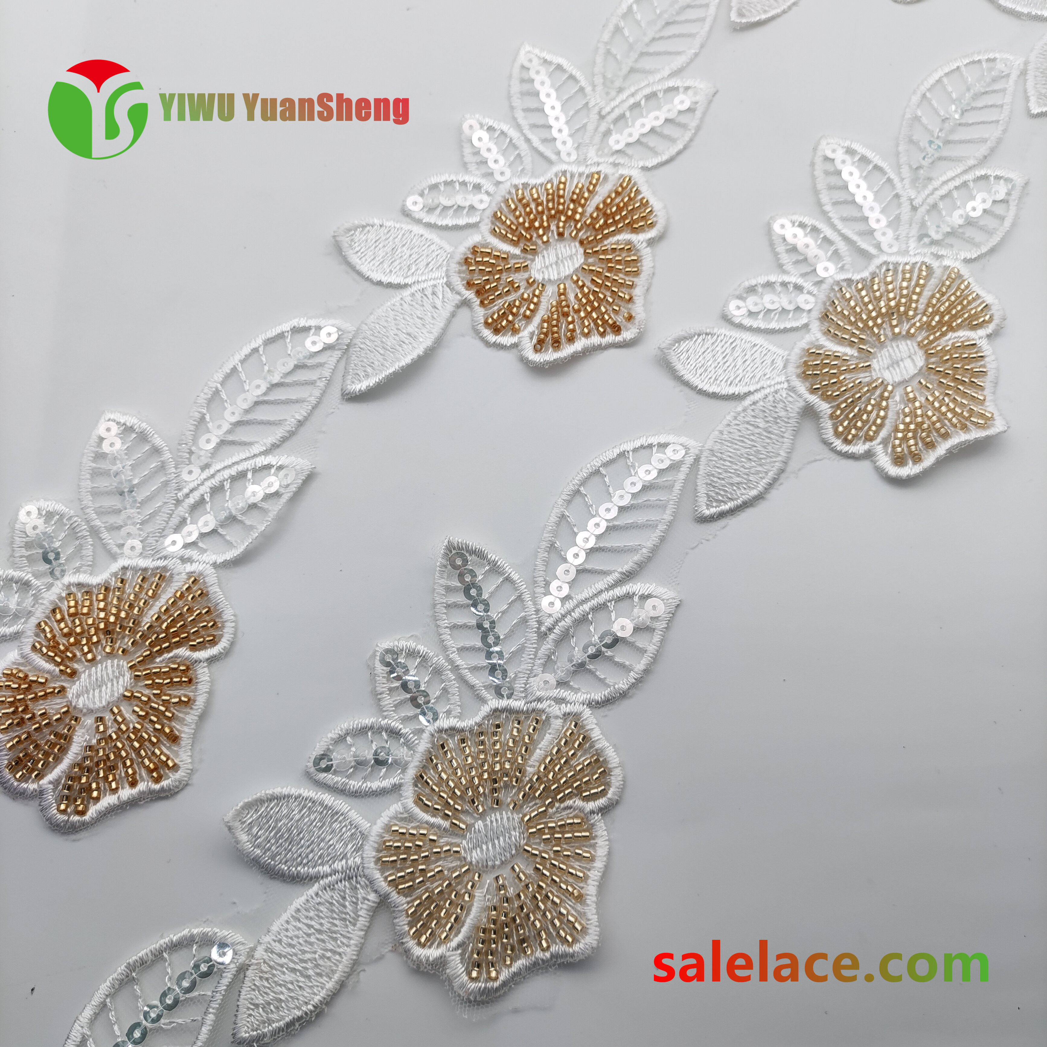 Glass bead mesh lace YS4288#