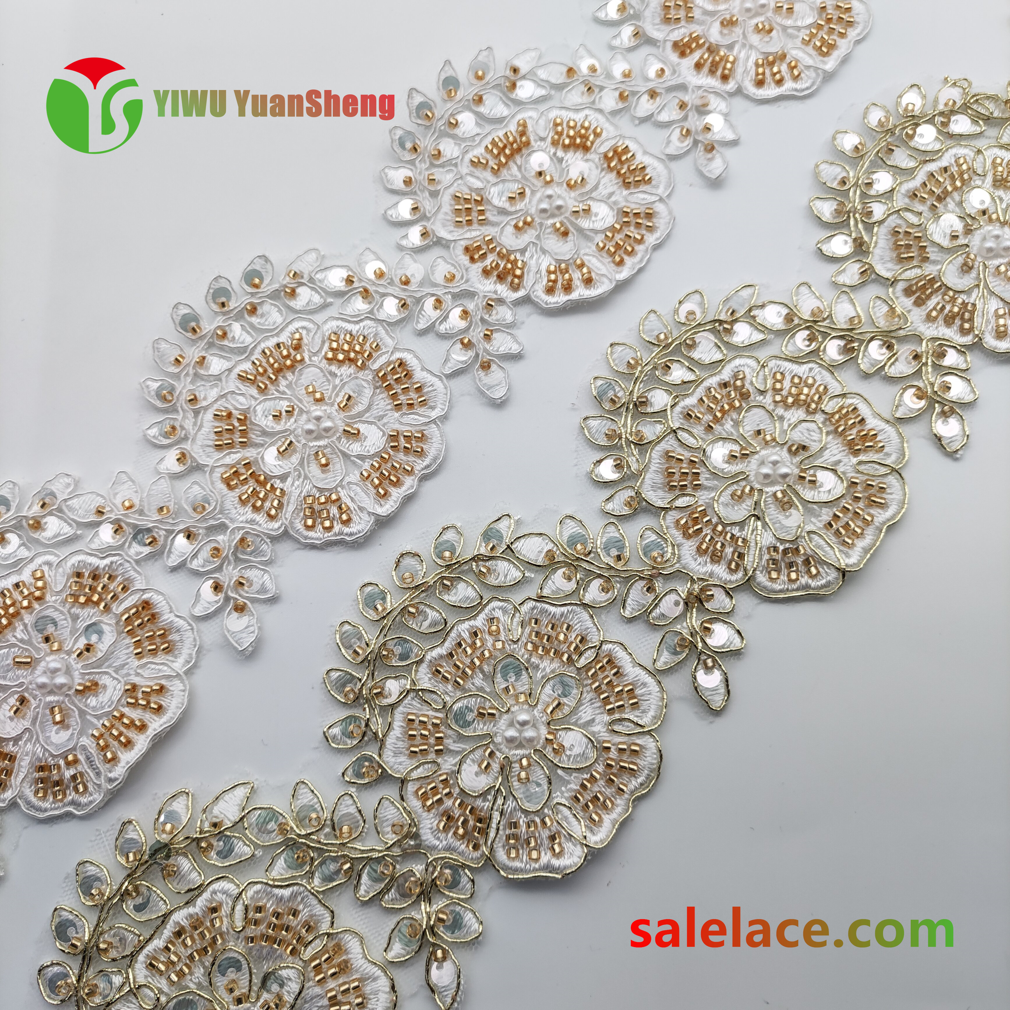 Glass bead mesh lace YS4288#