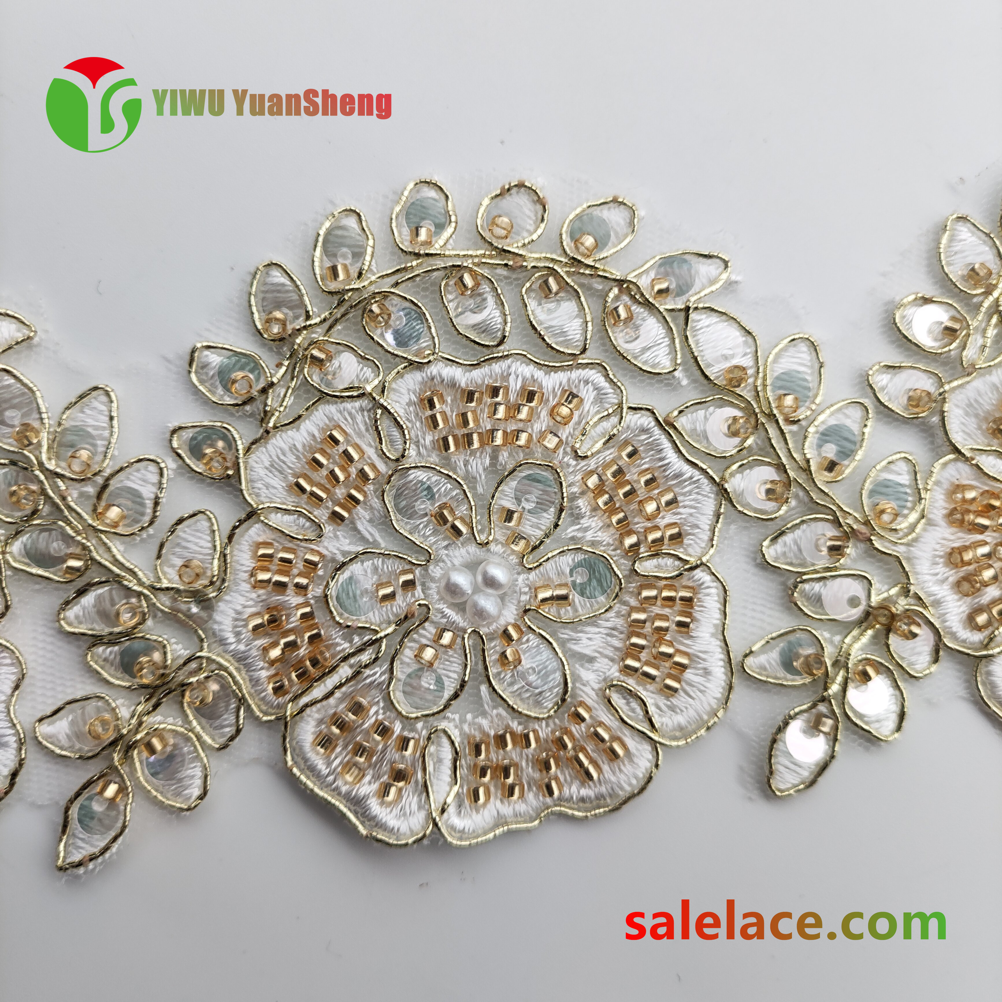 Glass bead mesh lace YS4288#