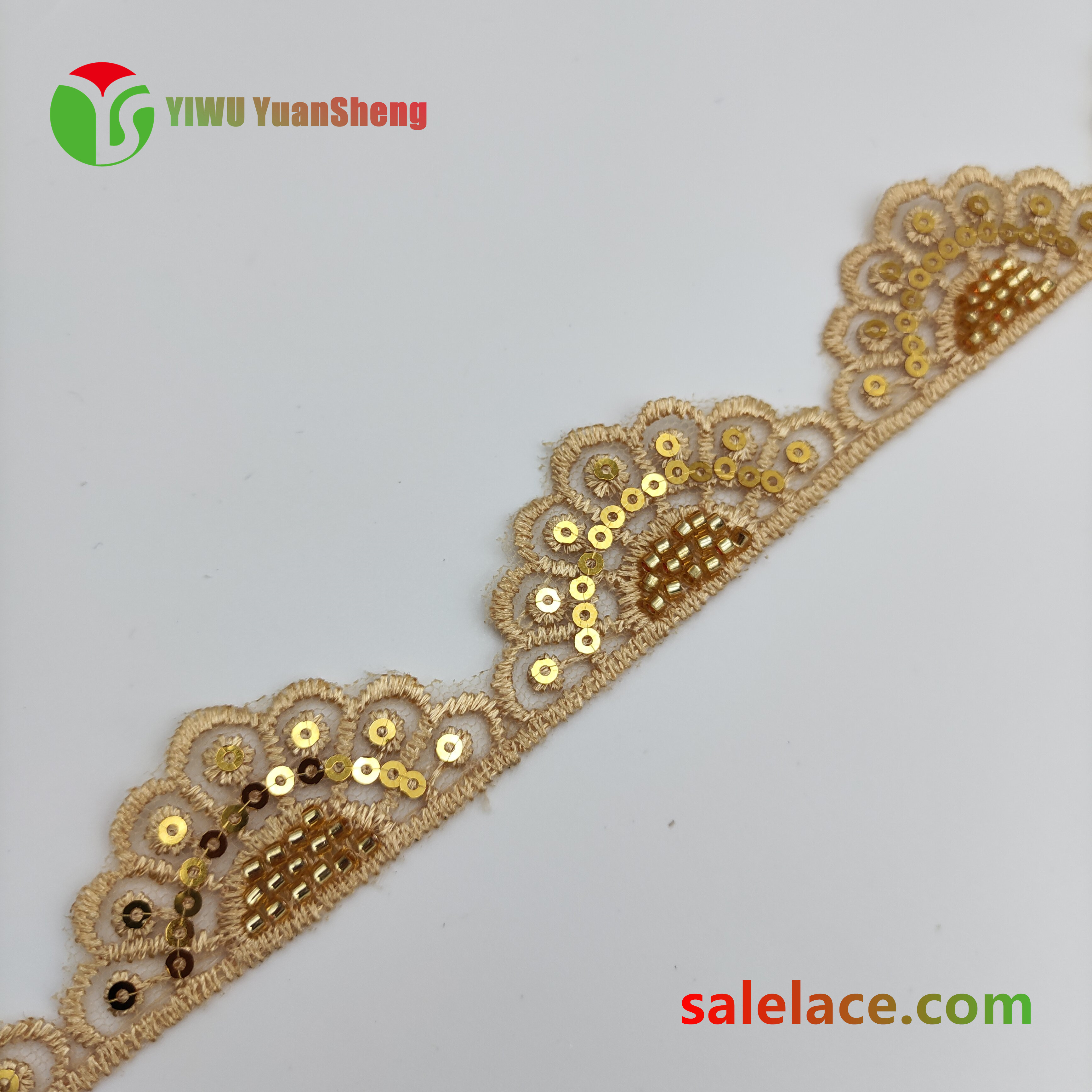 Glass bead mesh lace YS4316#