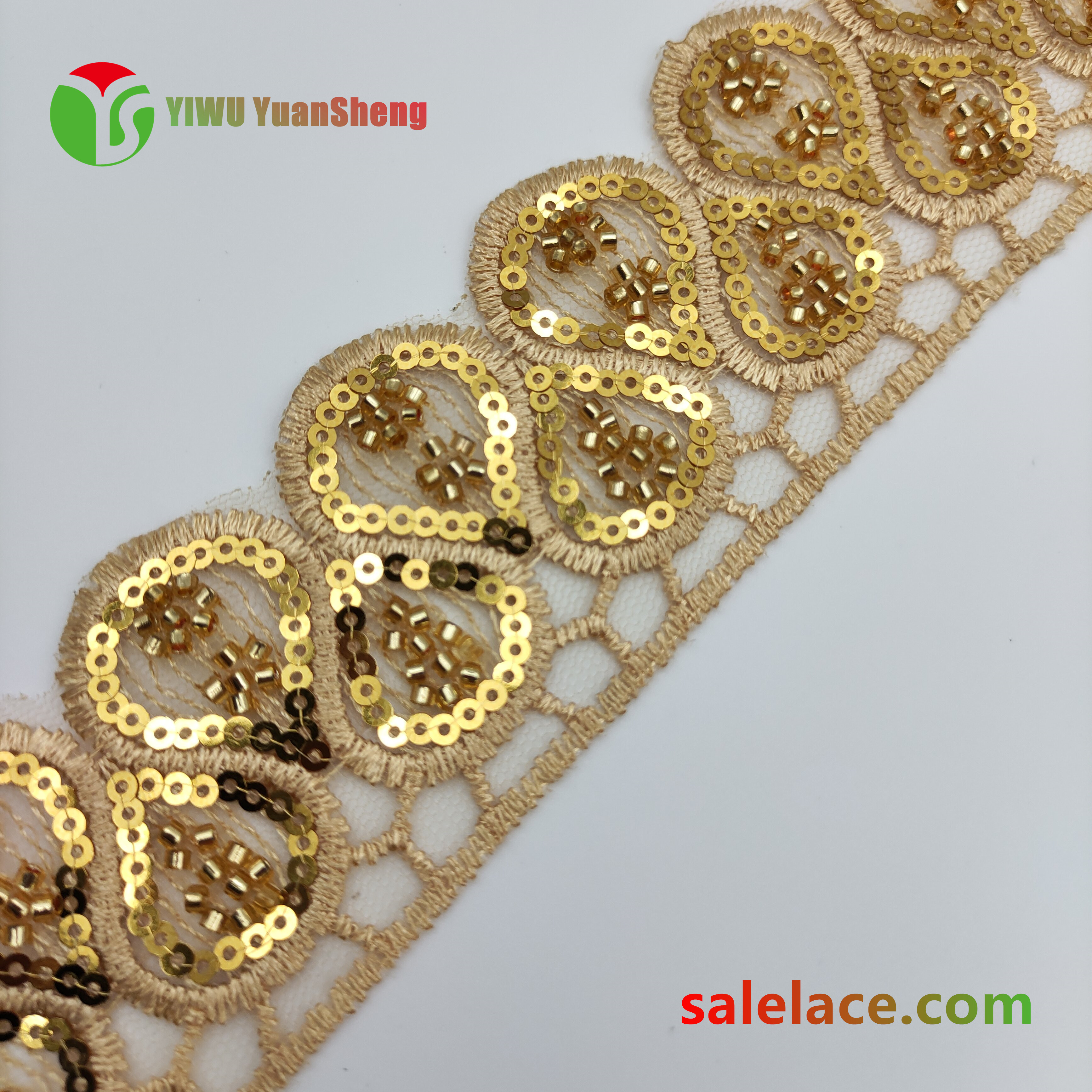 Glass bead mesh lace YS4317#
