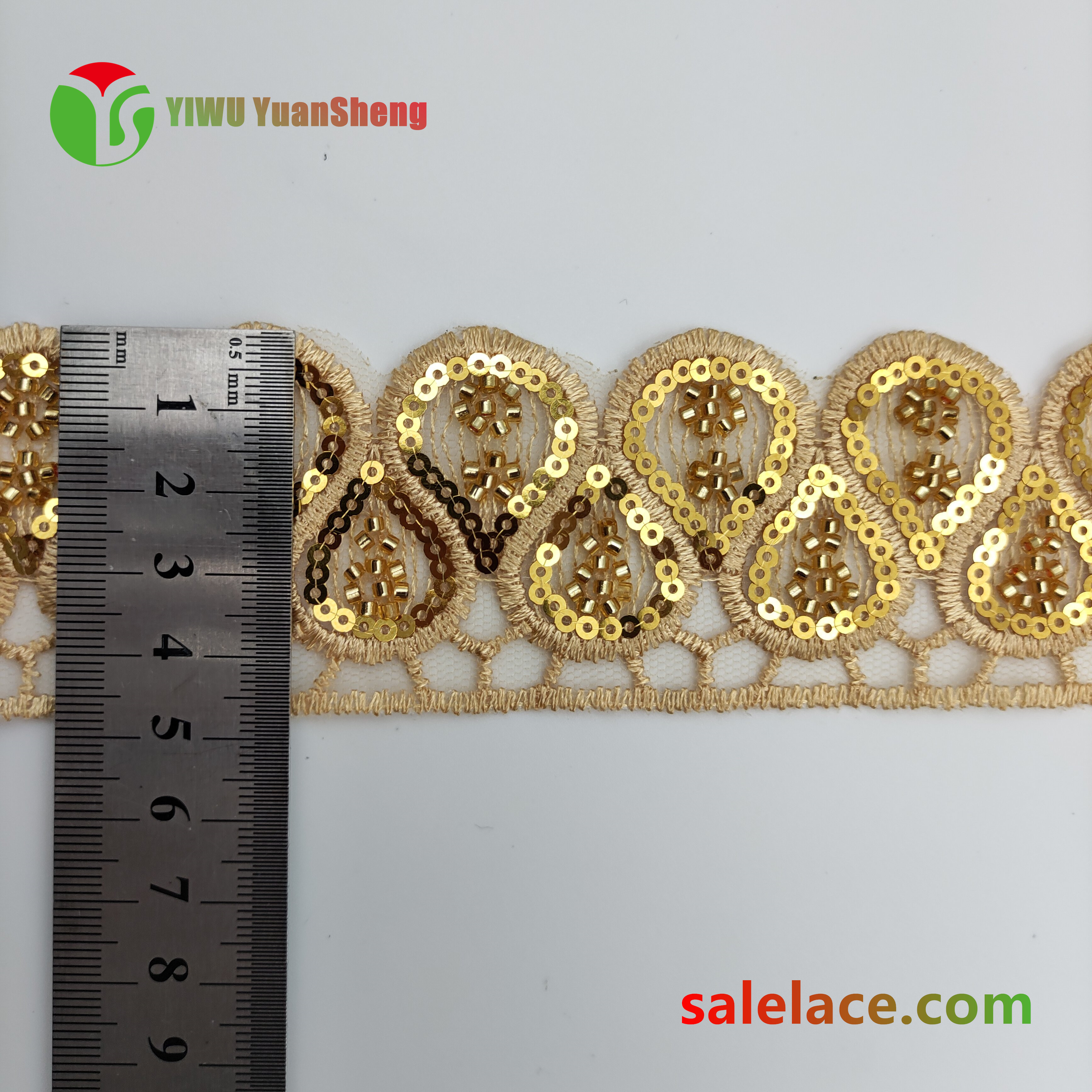 Glass bead mesh lace YS4317#