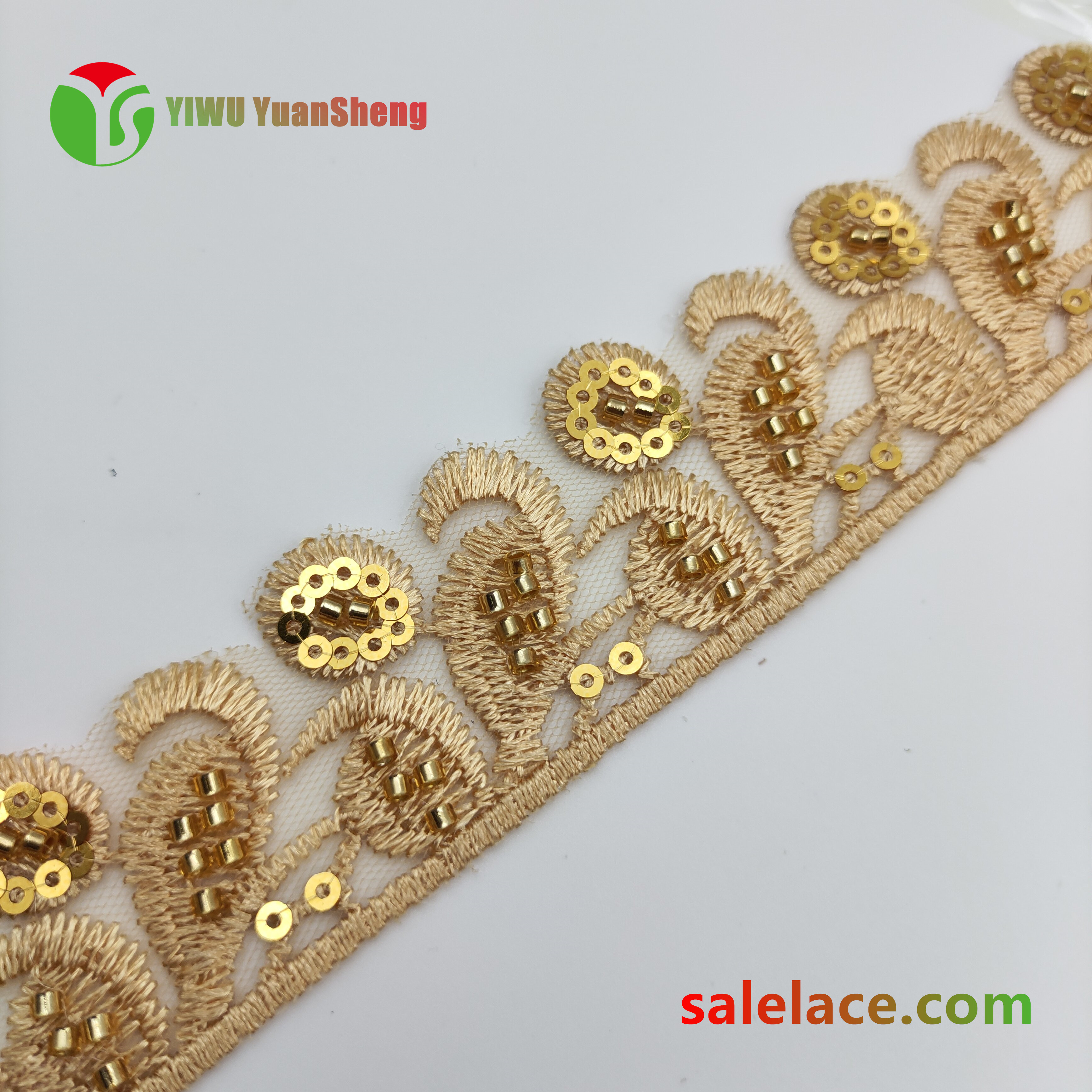 Glass bead mesh lace YS4318#