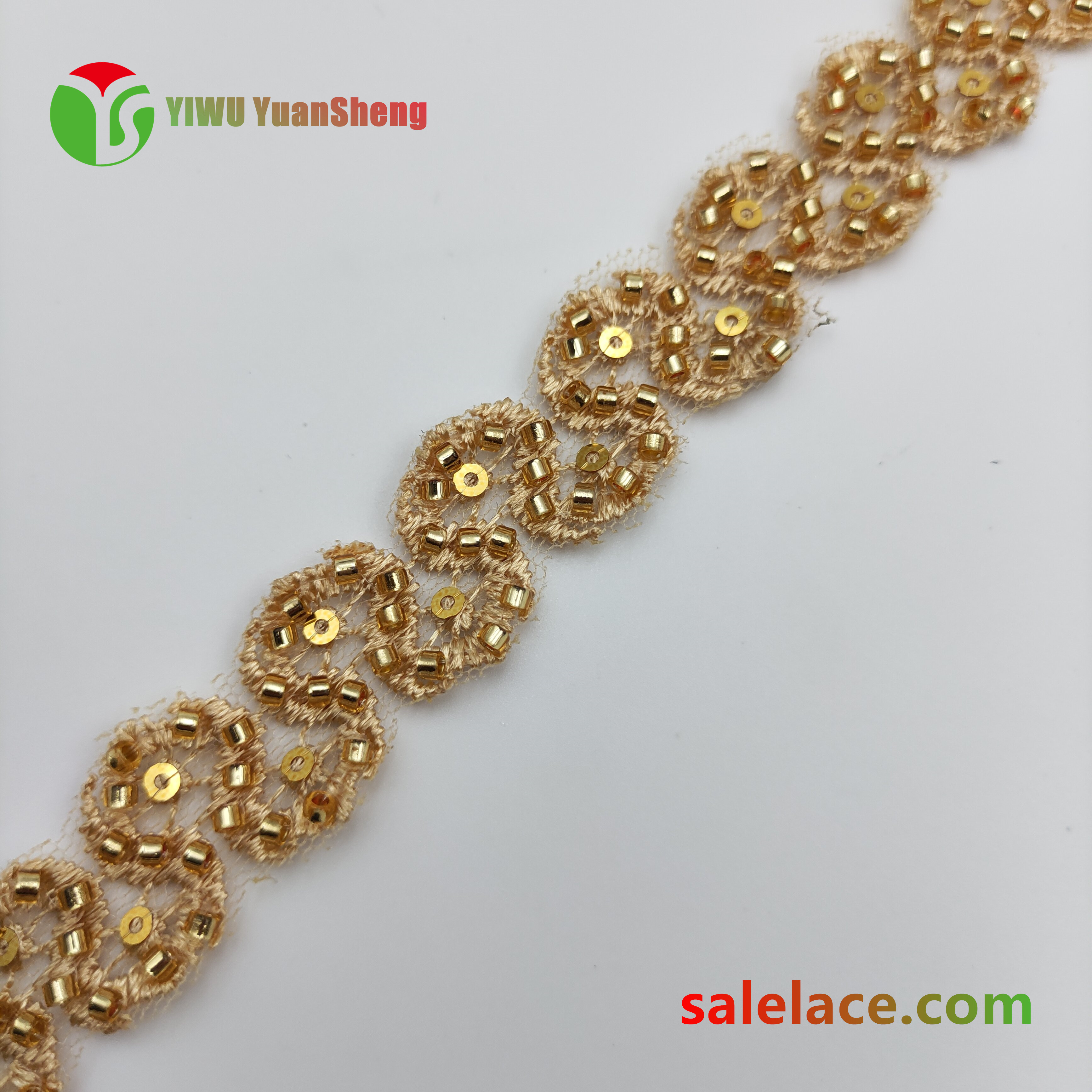 Glass bead mesh lace YS4322#