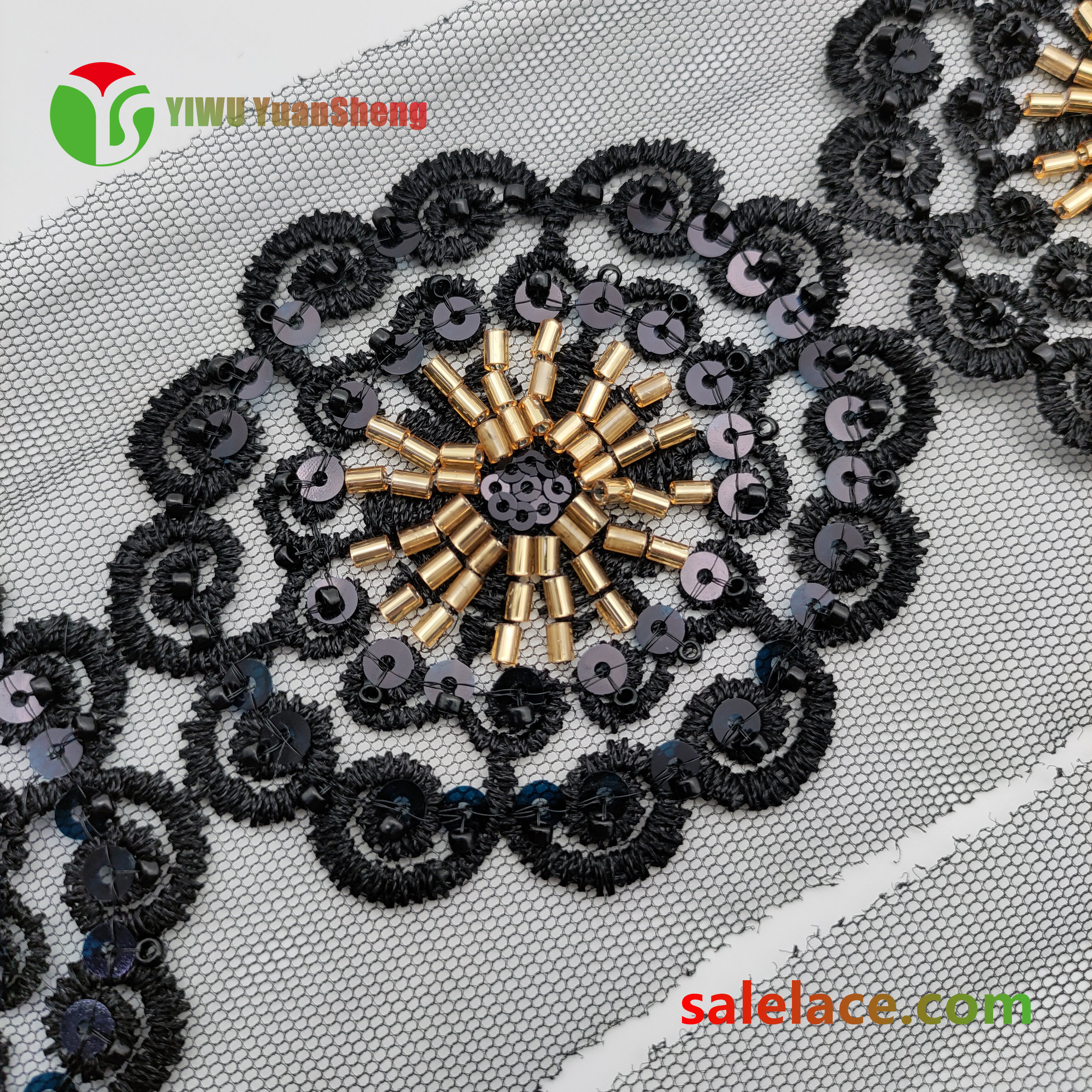 Glass bead mesh lace YS4001#