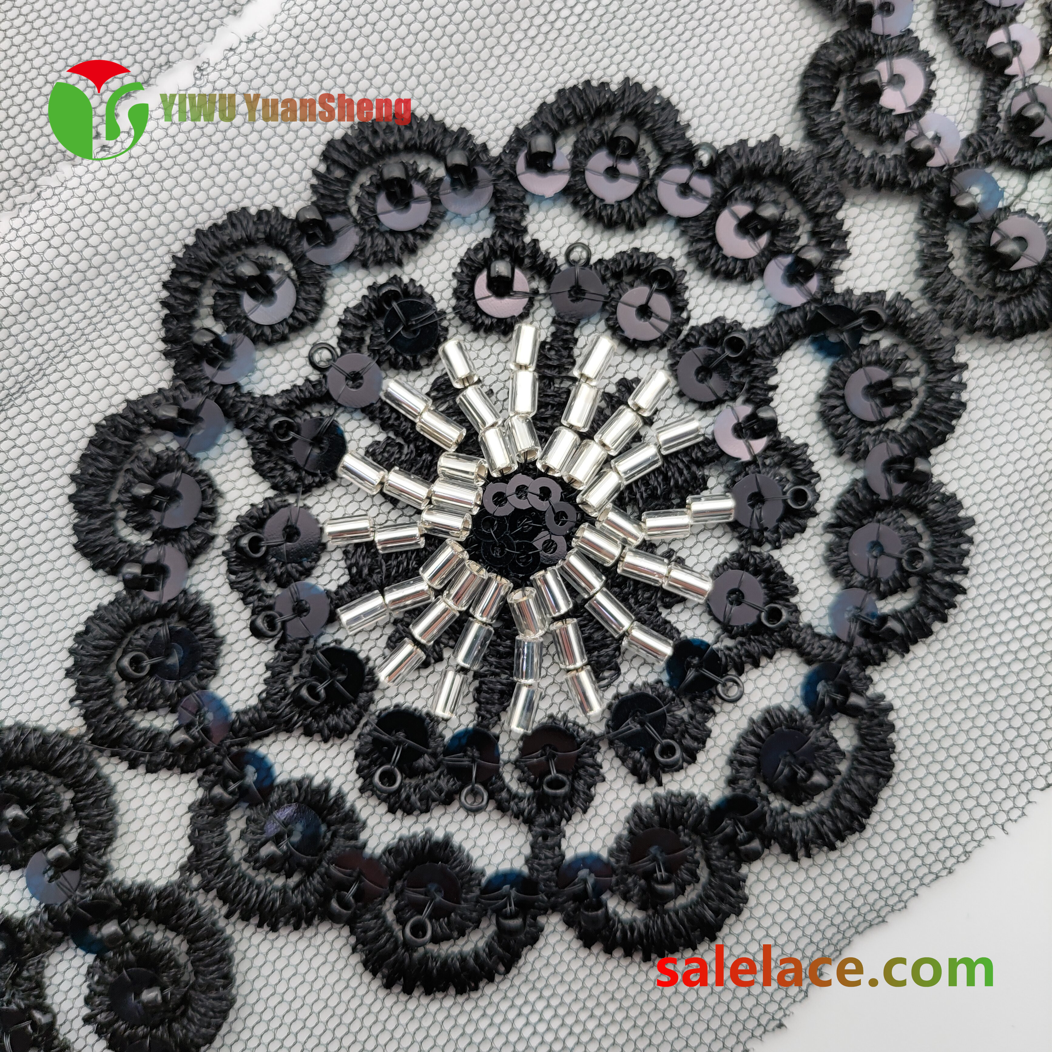 Glass bead mesh lace YS4001#
