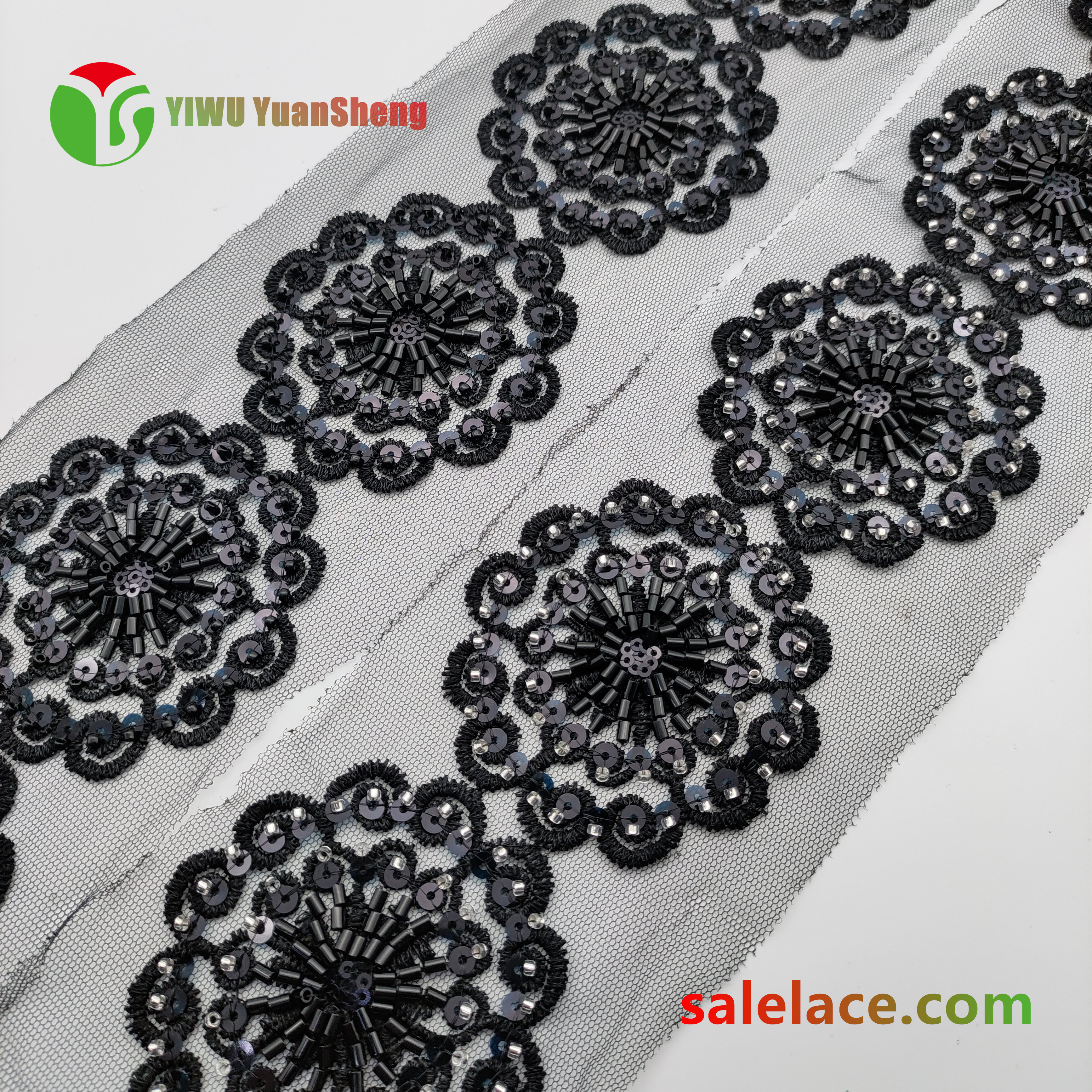 Glass bead mesh lace YS4001#