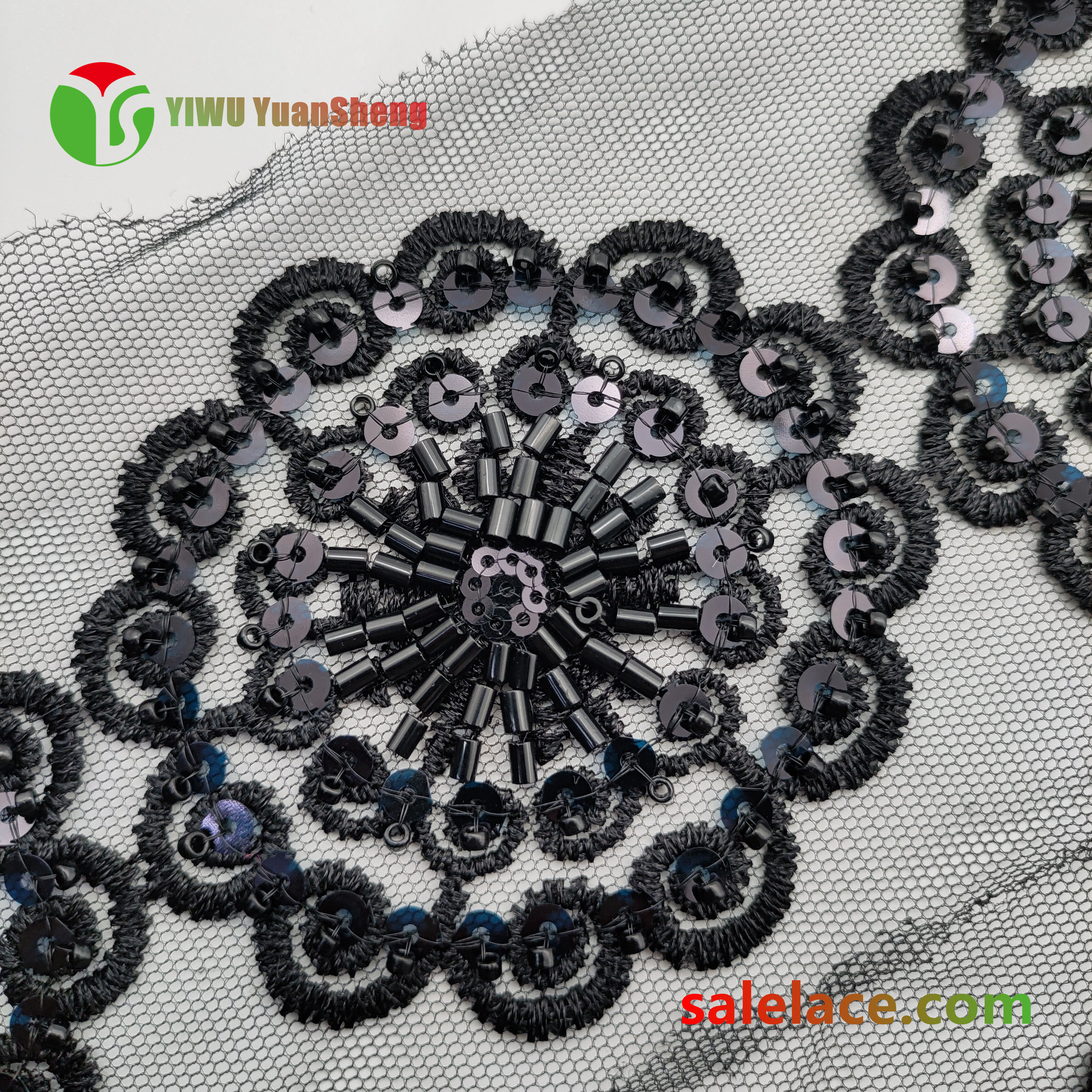 Glass bead mesh lace YS4001#