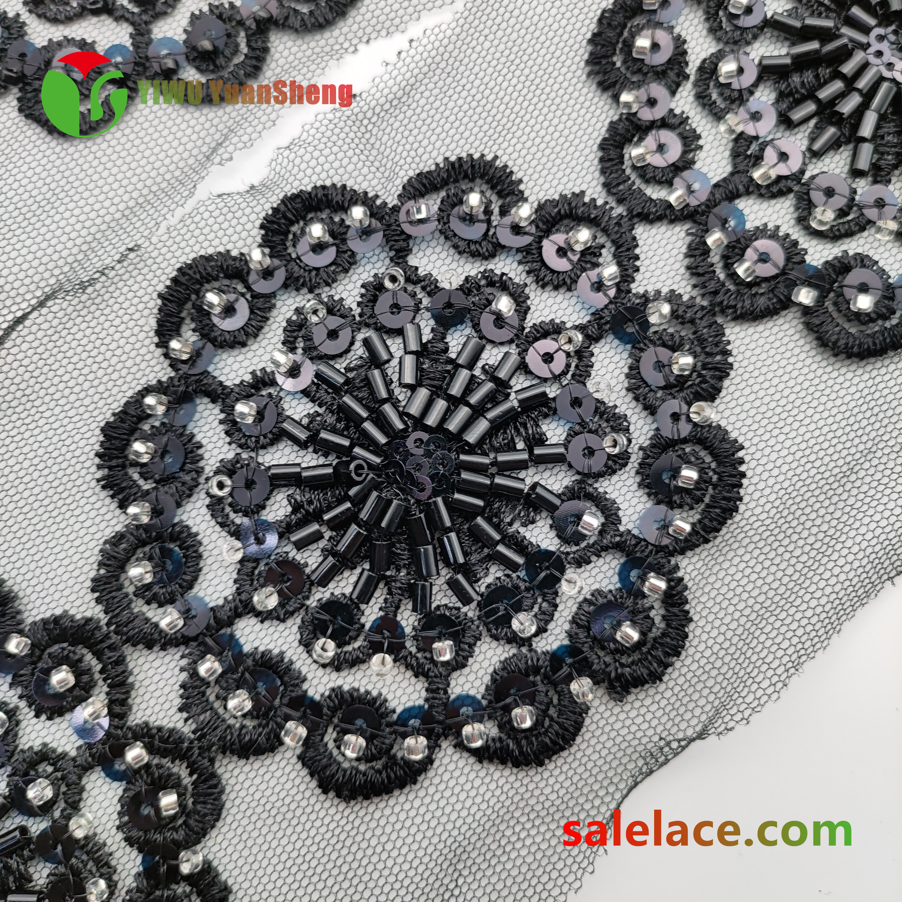 Glass bead mesh lace YS4001#