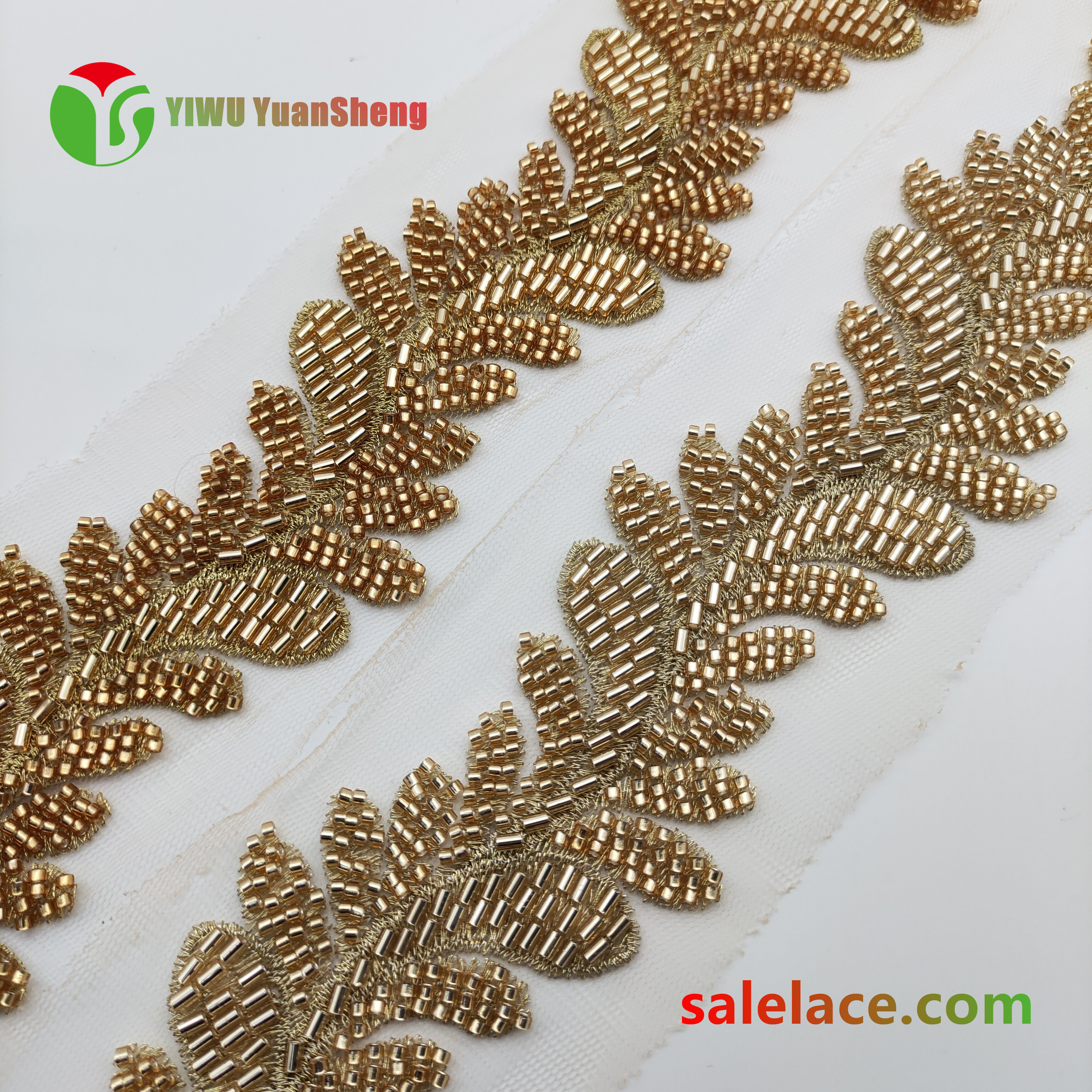 Glass bead mesh lace YS4009#