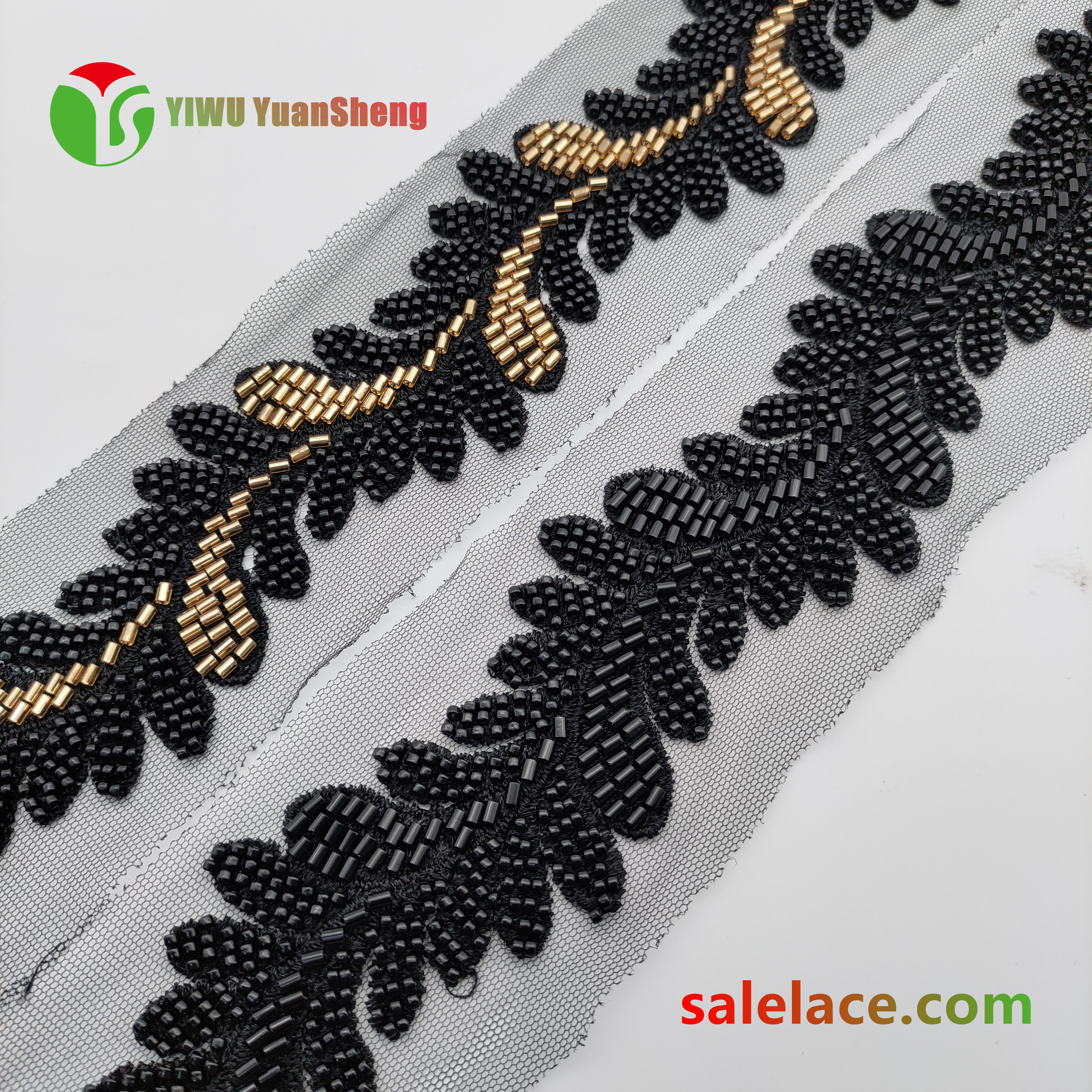 Glass bead mesh lace YS4009#