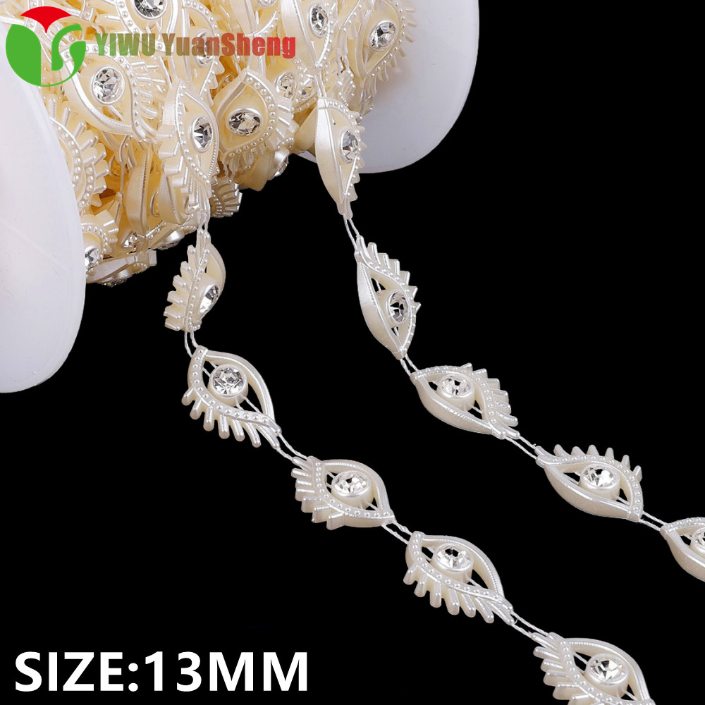 Half Pearl Trim, Flat Back Faux Pearl Beads, Half Pearl Craft Bead Strand Chain, 4mm 6mm 8mm 10mm. White Cream Color