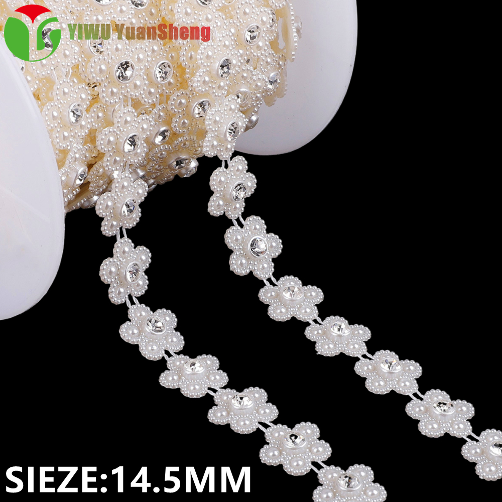  Cheap Free Samples Wholesale White Faux Pearl Garland Spool Roll Strand Wedding Party Decoration pearl ribbon