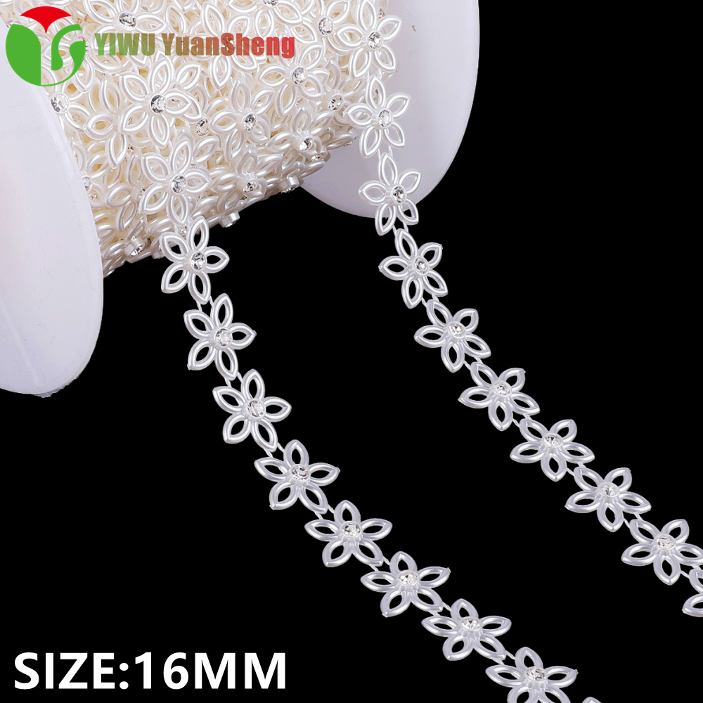  Cheap Free Samples Wholesale White Faux Pearl Garland Spool Roll Strand Wedding Party Decoration pearl ribbon