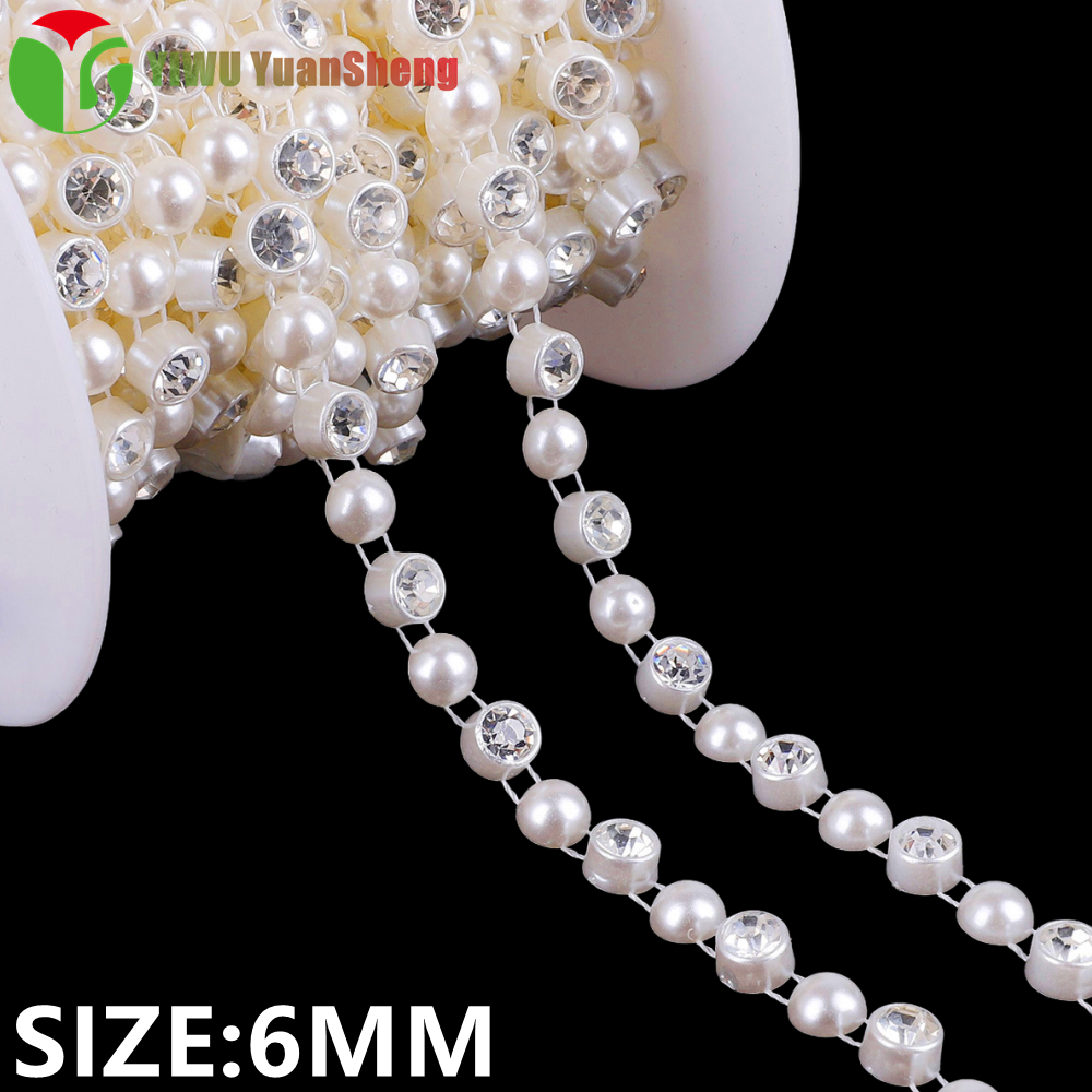 2-10 m/bolsa de varios tamaños ABS perlas de imitación cadena DIY decoración para fiesta de boda accesorios de joyería accesorios artesanales