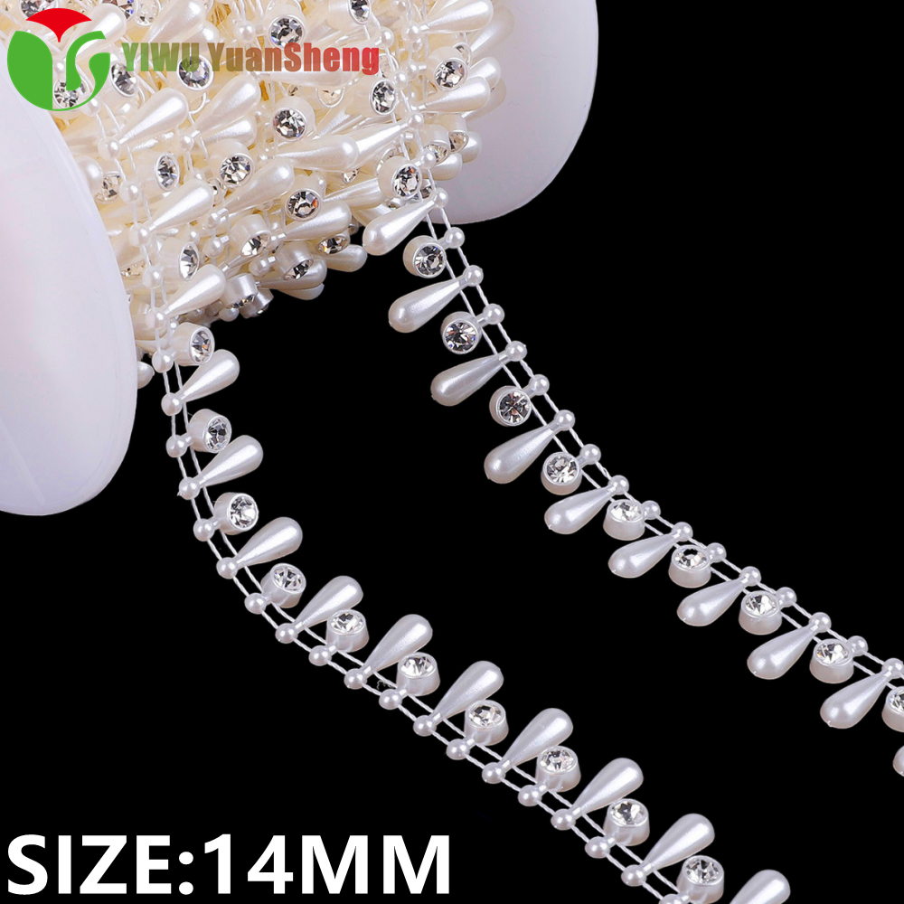 2-10 m/bolsa de varios tamaños ABS perlas de imitación cadena DIY decoración para fiesta de boda accesorios de joyería accesorios artesanales