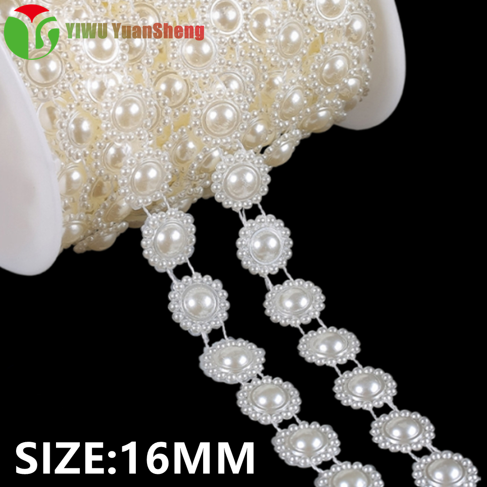 2-10 m/bolsa de varios tamaños ABS perlas de imitación cadena DIY decoración para fiesta de boda accesorios de joyería accesorios artesanales