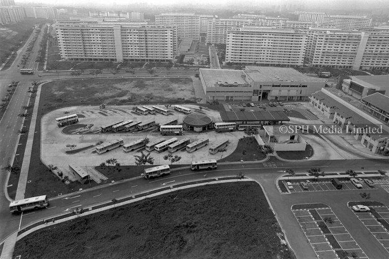 Former Ang Mo Kio Bus Interchange from Above 1980-My Sg Memories