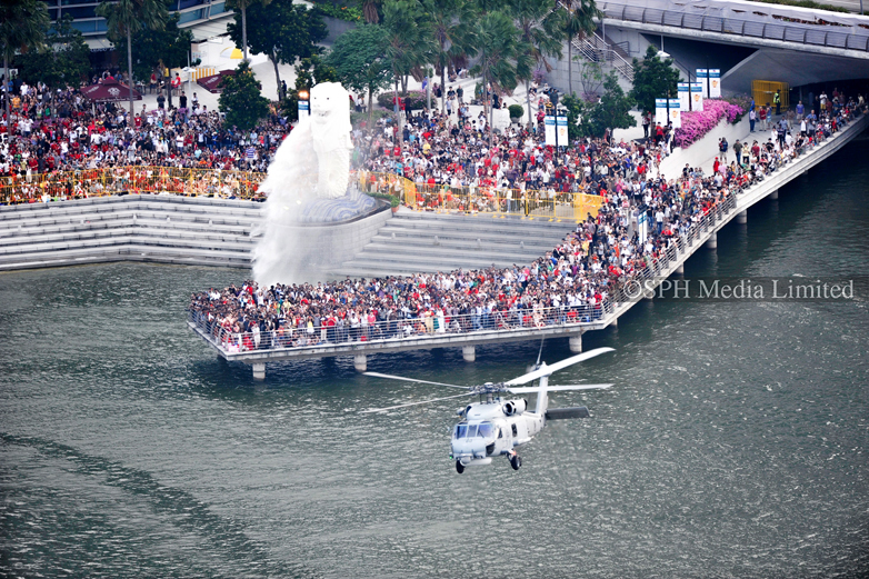 Dynamic Defence Display Near the Merlion 2011-My Sg Memories