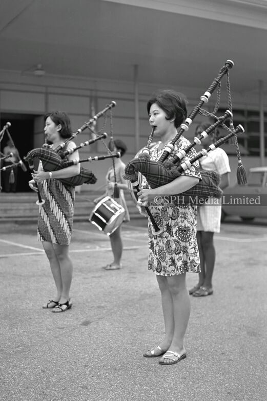Singapore Girl Pipers for National Day Parade 1970-My Sg Memories