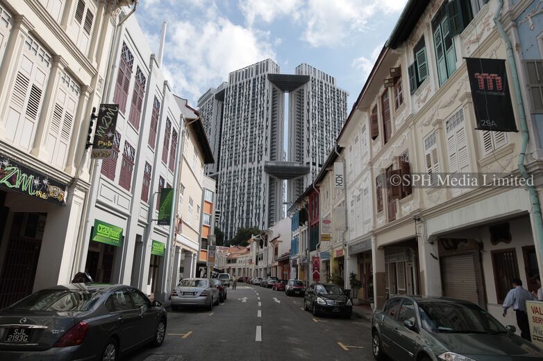 Pre–World War II Shophouses and The Pinnacle 2010