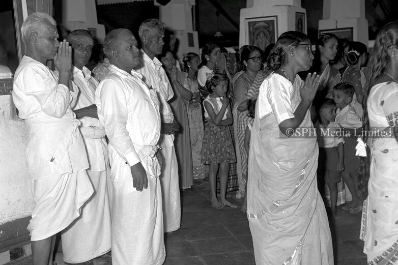 Celebrating Deepavali at the Temple 1964