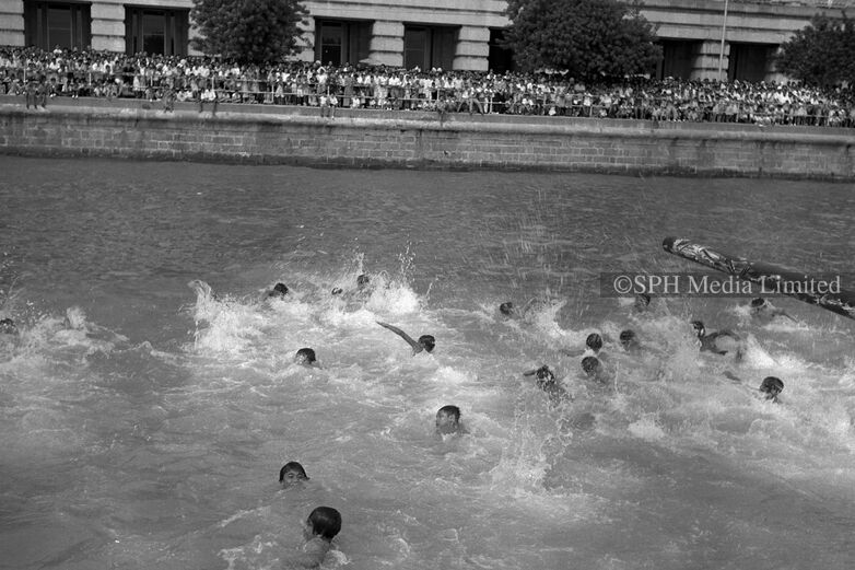 Mass Swimming Event in the Singapore River 1957-My Sg Memories