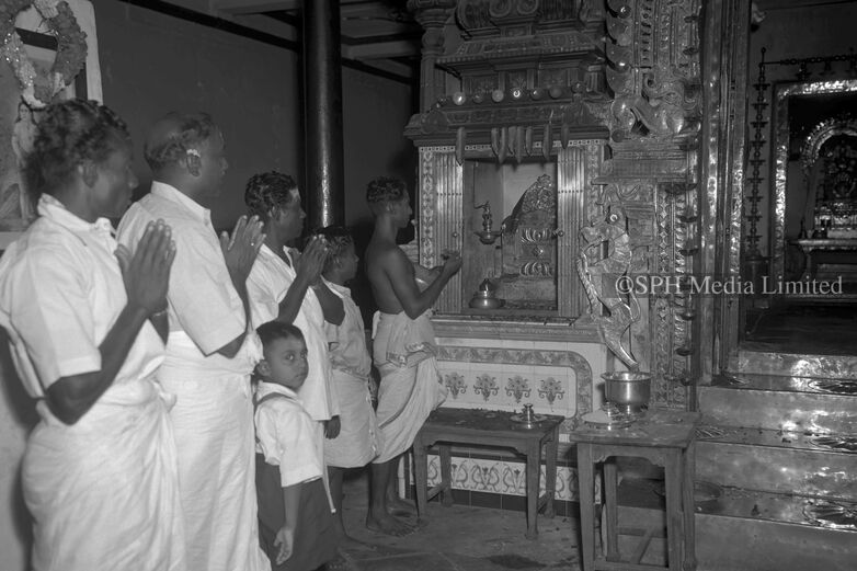 Deepavali Prayers at the Chettiars' Temple 1952