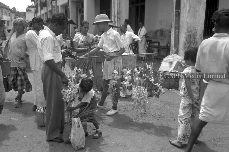 Buying Flowers for Deepavali 1952