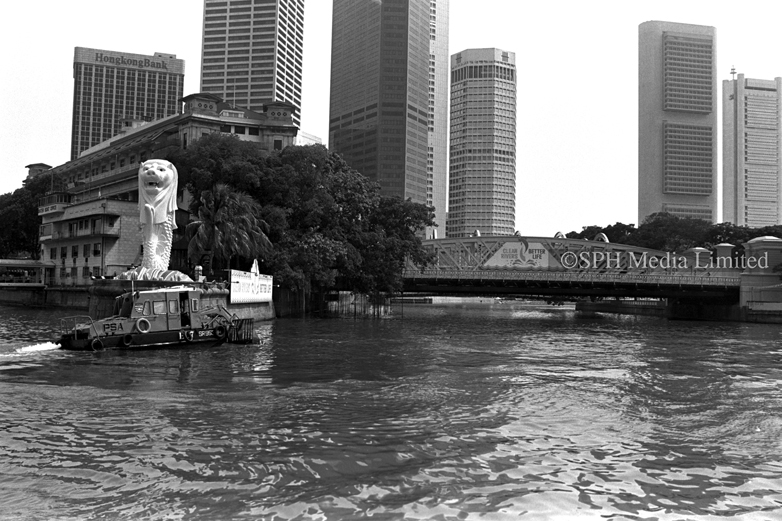 Original Location of Merlion Statue 1987-My Sg Memories