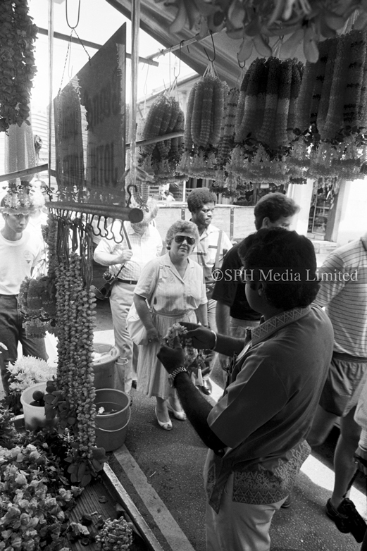 Fascinated by Flower Garlands in Little India 1987-My Sg Memories