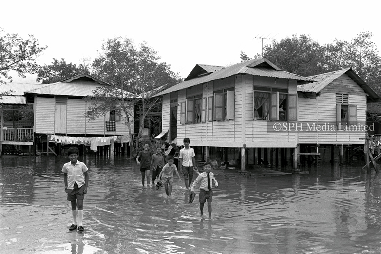 Rainy Hari Raya at Kampong Sungei Mandai Kechil 1971-My Sg Memories