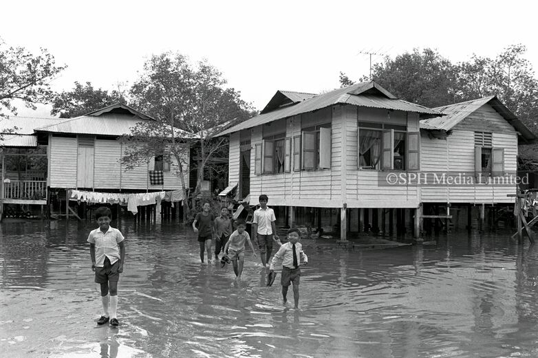 Rainy Hari Raya at Kampong Sungei Mandai Kechil 1971-My Sg Memories