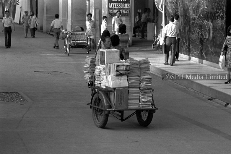 A Three-Wheeled Delivery in Motion 1975-My Sg Memories