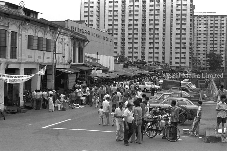 Sungei Road Flea Market and HDB Blocks 1978-My Sg Memories