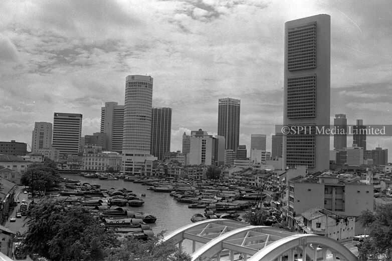 A View of Boat Quay and the Financial District 1978