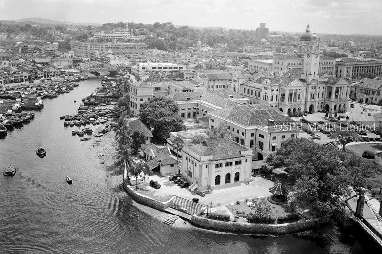 Aerial View of Singapore River 1953-My Sg Memories