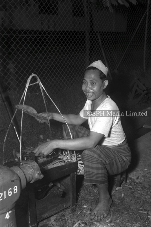 Malay Satay Seller at Beach Road 1952-My Sg Memories