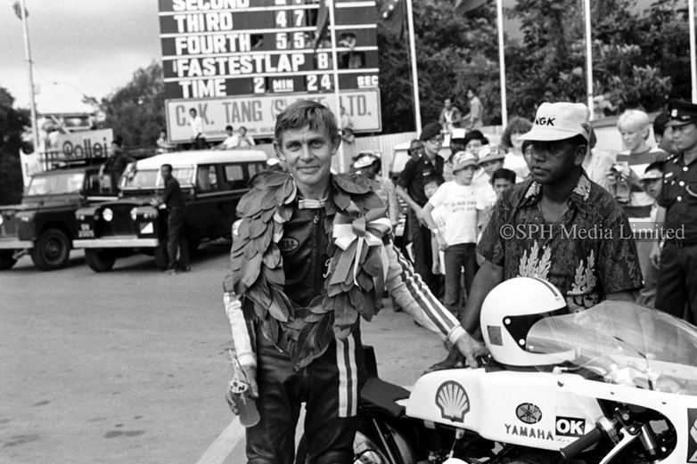 Victorious Brian Hindle at 8th Singapore Grand Prix 1973-My Sg Memories