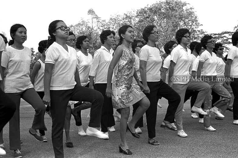 Teachers Practising for the Parade 1971-My Sg Memories