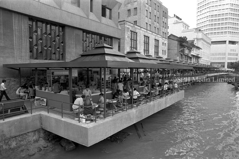 Dining by the Singapore River 1975
