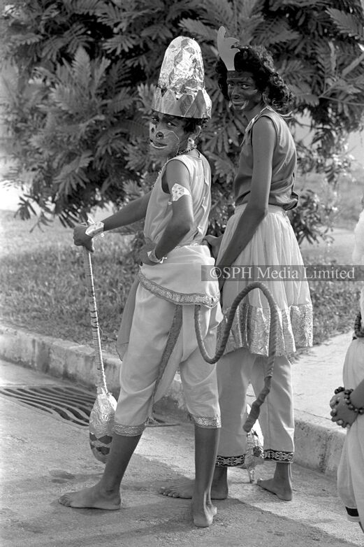Hanuman the White Monkey at Chingay Parade 1980-My Sg Memories