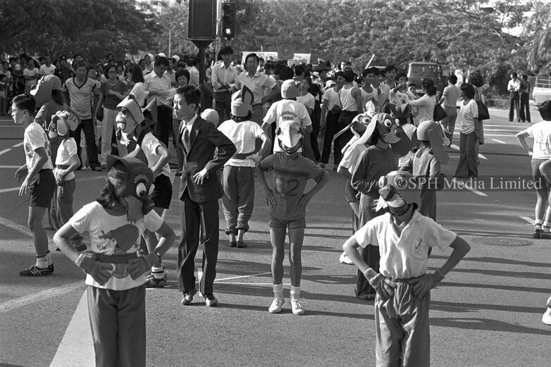 Chingay Procession Rehearsal in the Year of Dog 1982-My Sg Memories