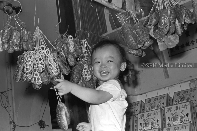 Happy Kid With Pig Cage Cakes 1977-My Sg Memories