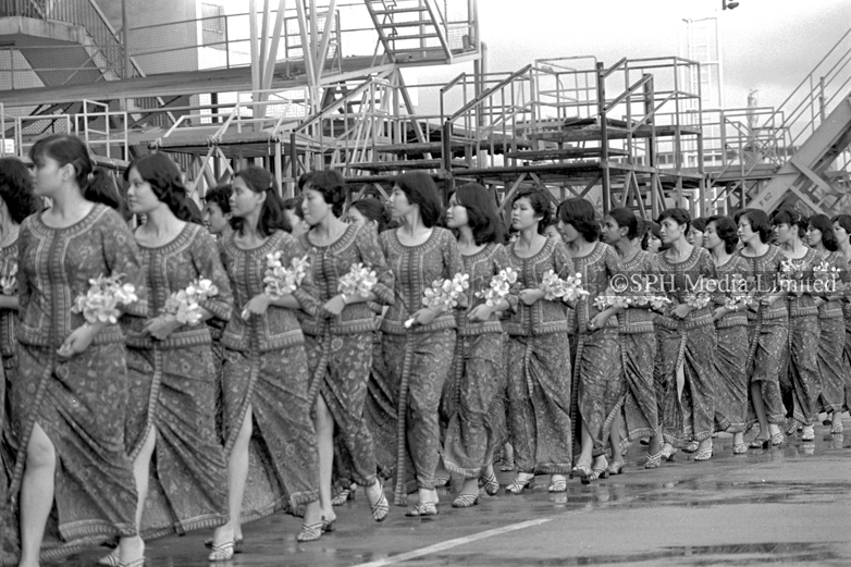 Singapore Girls with the National Flower 1981-My Sg Memories